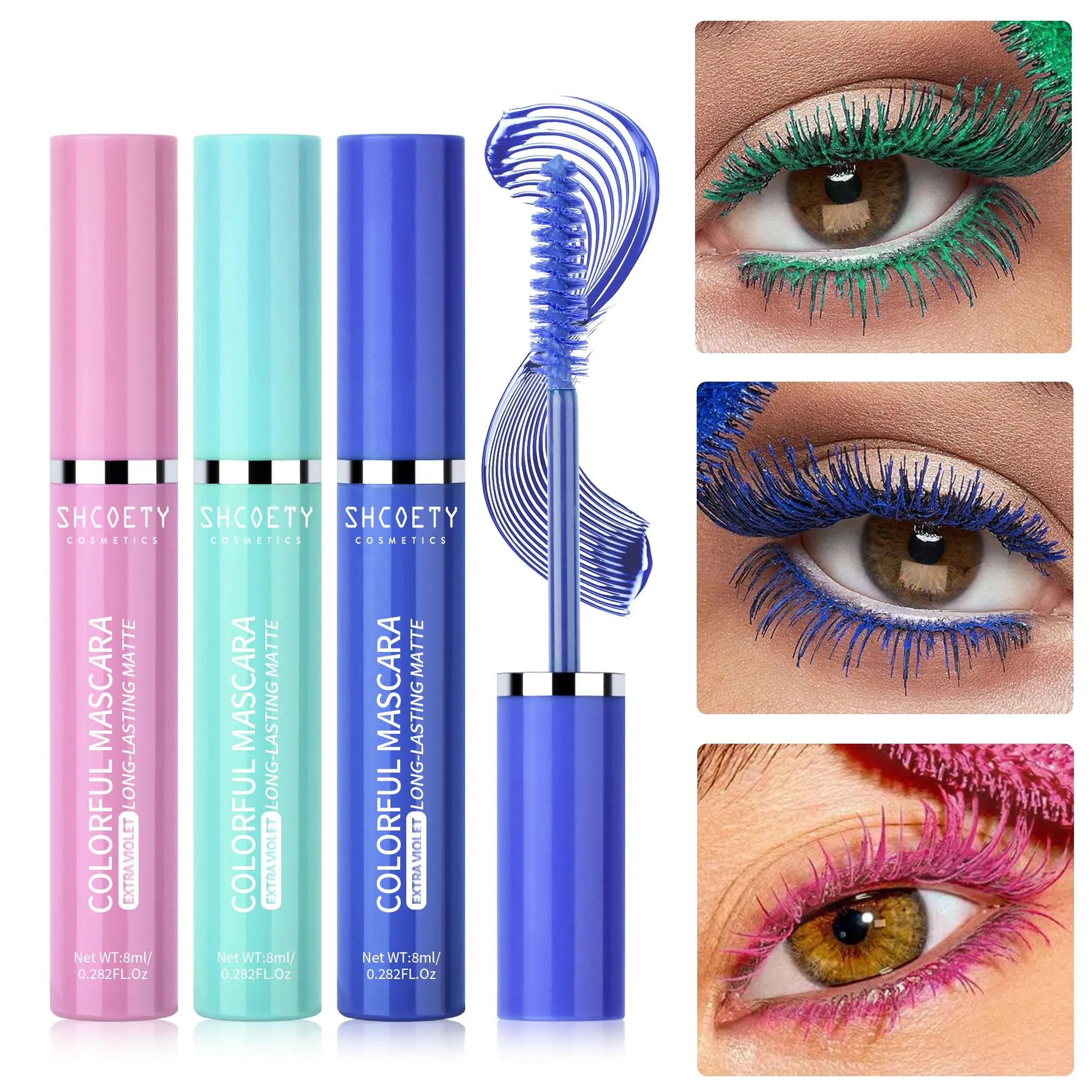 Colorful Voluminous Mascara Stick, Beauty Mascara, 1 Count Long Lasting Matte Eyelash Extensions Mascara, Professional Cosmetic Eye Makeup Products, Smudge Proof Mascara, Volumizing Mascara