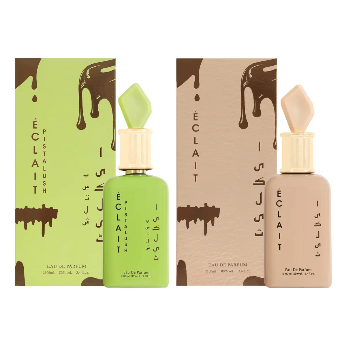 Pistalush Eclait Eau de Parfum - 100ml Bottle with Green and Beige Packaging - Perfect for Gift