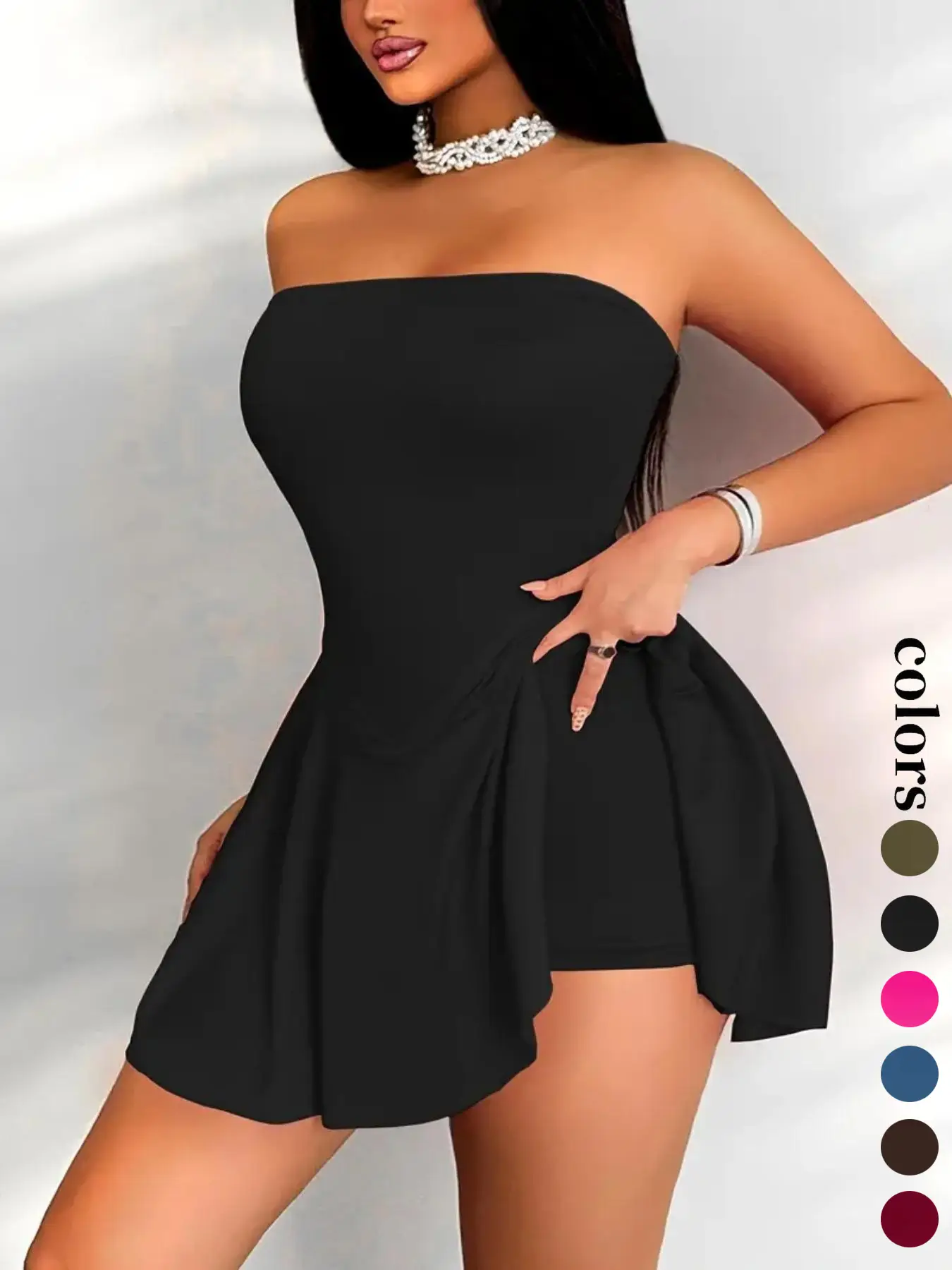 Women's Plain Tube Dress, Fashion Casual Sleeveless Dress for Daily Outdoor Wear, Ladies Dress for Summer