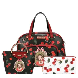 CHERRY LIPS 3 PIECE SET (SATCHEL, CROSSBODY, WALLET)