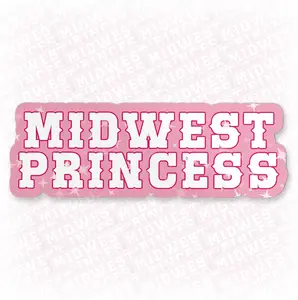Midwest Princess Sticker 90s Aesthetic Decal Stickers Midwest Vacation Gift Waterproof Die-Cut Vinyl Sticker for Water Bottle, Kindle, Laptop, Kindle Stickers Gift for Her Him F