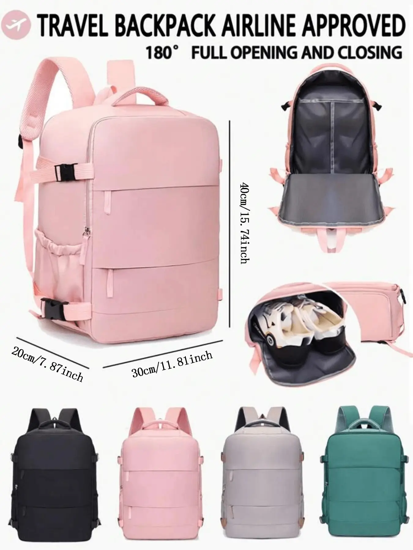 Simple style solid color practical texture backpack, large capacity design, multiple zippered pockets, reasonable separation, suitable for school, Backpacks For School, commuting, Travel Backpack, Traveler essentials backpack
