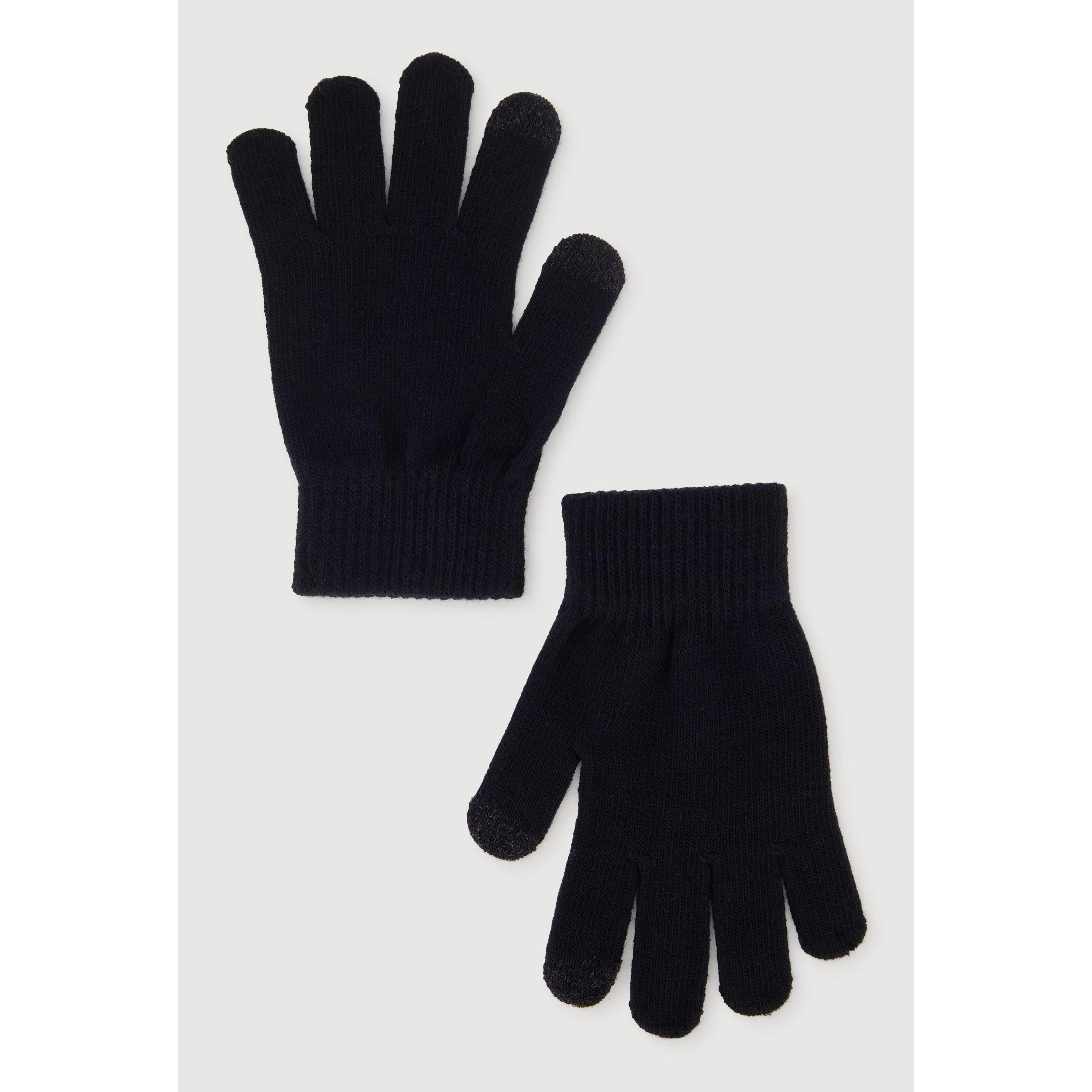 Ribbed Knit Texting Gloves