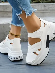 Spring Summer New Fashion Open Toe Elevator Thick Sole Sandals, Casual Comfortable Versatile Daily Wear Shoes for Women