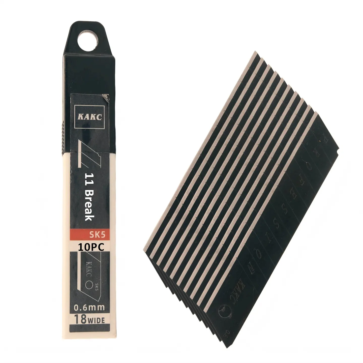 Snap Off Replacement Blades,8mm Width 97mm long 0.6mm thick  10 Blades （110Segments） Ultra-Sharp Black Utility Knife SK5 Replacement Blades  Fits most 8mm Utility Knives Cutting Supplies Home Office