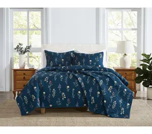 Cannon Avery Floral King 3 Piece Quilt Set