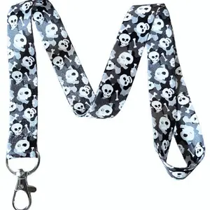 Execucat Lanyard - Camouflage Skulls (Gray) - ID Badge Holder & Keychain