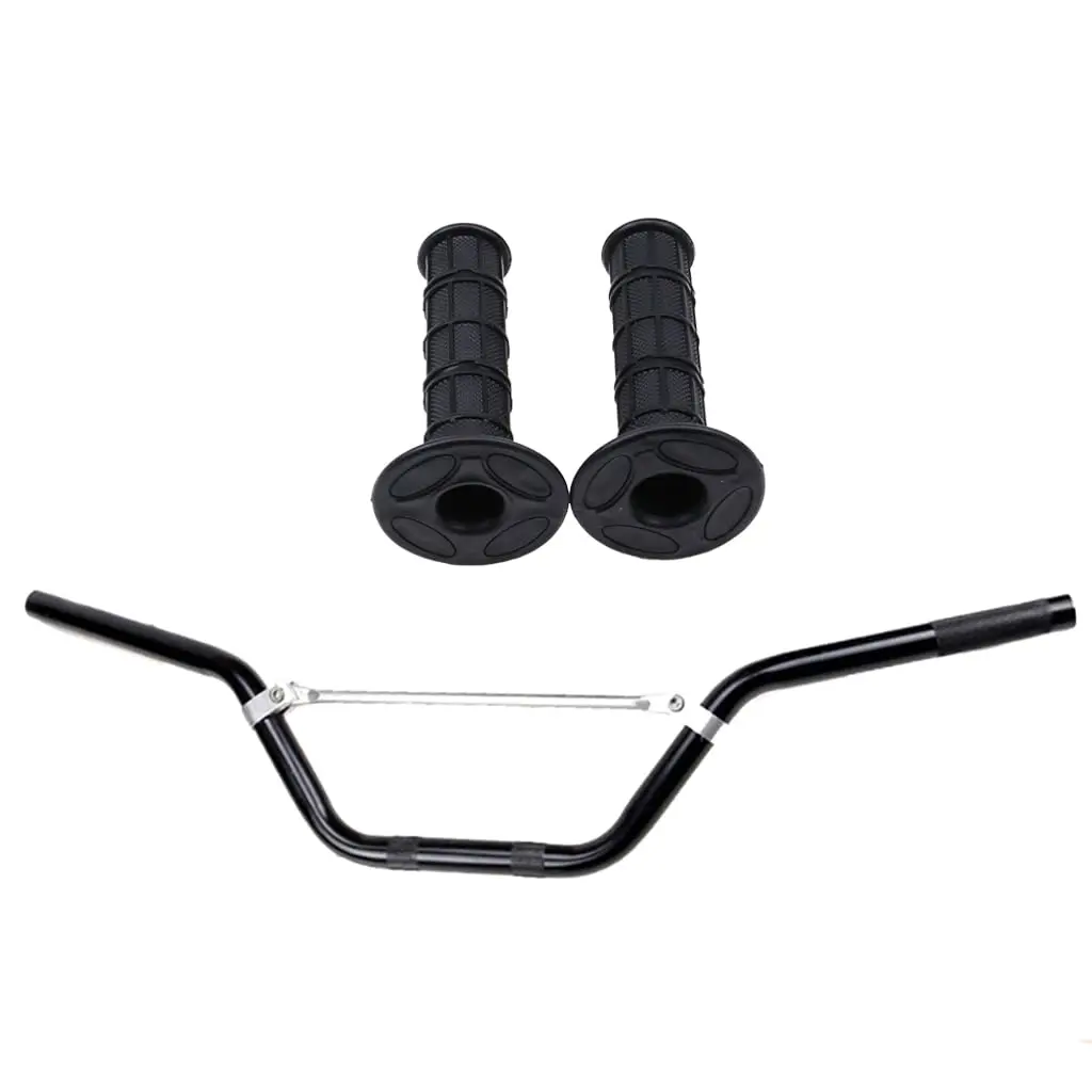7/8" Motorcycle Handlebar with 22mm Hand Grips Handgrips for CRF50 XR50 CRF70 KLX Pit Dirt Bikes 50cc 110cc 125cc 140cc (Black)