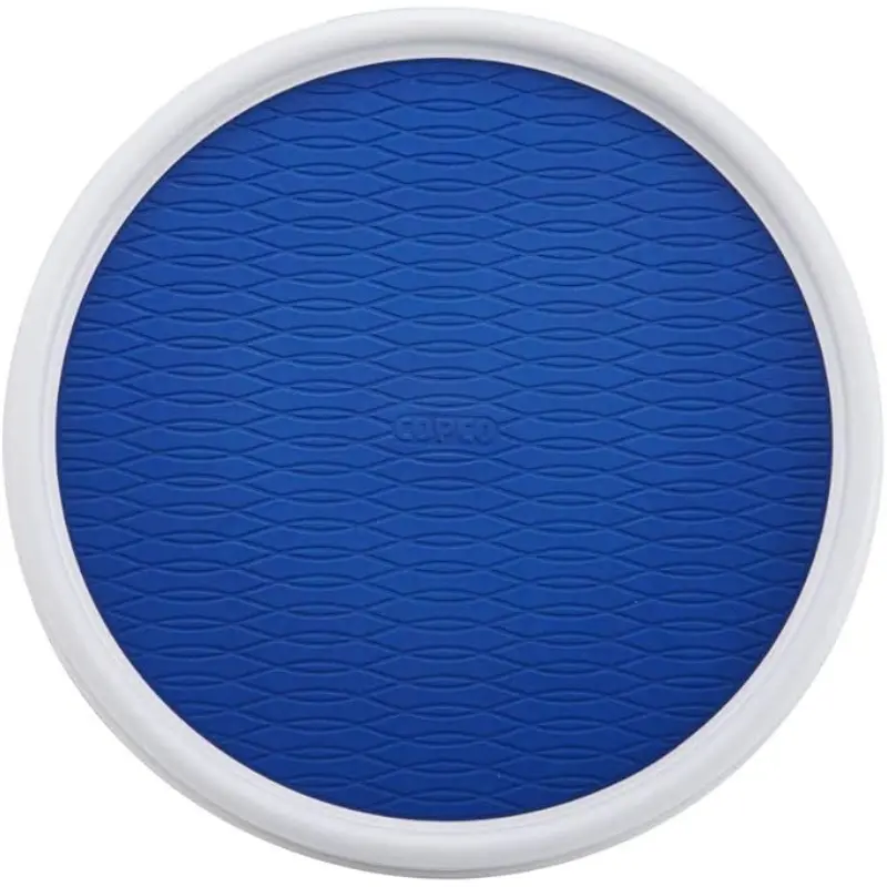 Copco Basics Non-Skid Pantry Cabinet Lazy Susan Turntable, 12-Inch, White/Blue
