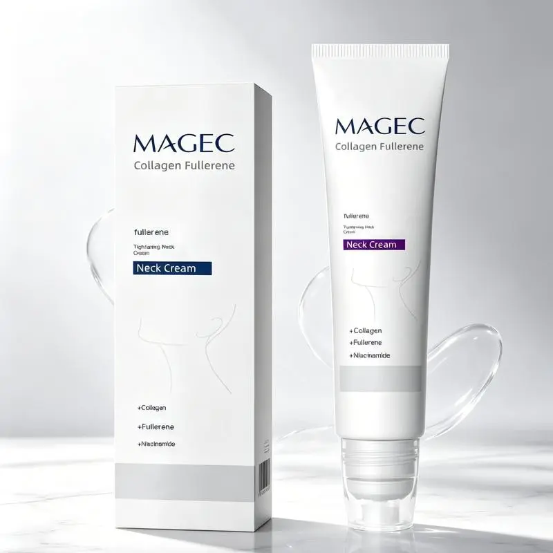 Collagen Neck Firming Cream with 5 Rollers - Reduces Wrinkles & Double Chin, Relieves Edema, Contains Hyaluronic Acid, Vitamin C+E, Suitable for Wrinkled Skin (Beauty & Personal Care Makeup Tool Accessory)