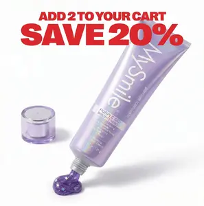 MySmile Purple Color-Correcting Brightening Toothpaste – Neutralizes Yellow Tones, Instant Brightening, Teeth Whitening, Stain Removal, Fluoride-Free