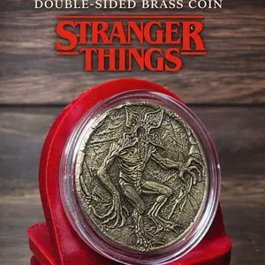 Stranger things - upside down Engraving and Intricate Double-Sided Brass Collector Coin | Laser Engraved Metal Coin