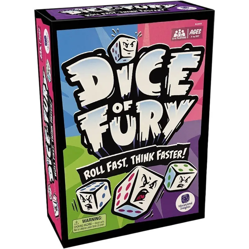 Fast-Paced Family Dice Game, 4 Sets of Colorful Dice, One Die, Quick-Response Card Game, Fun Family Entertainment