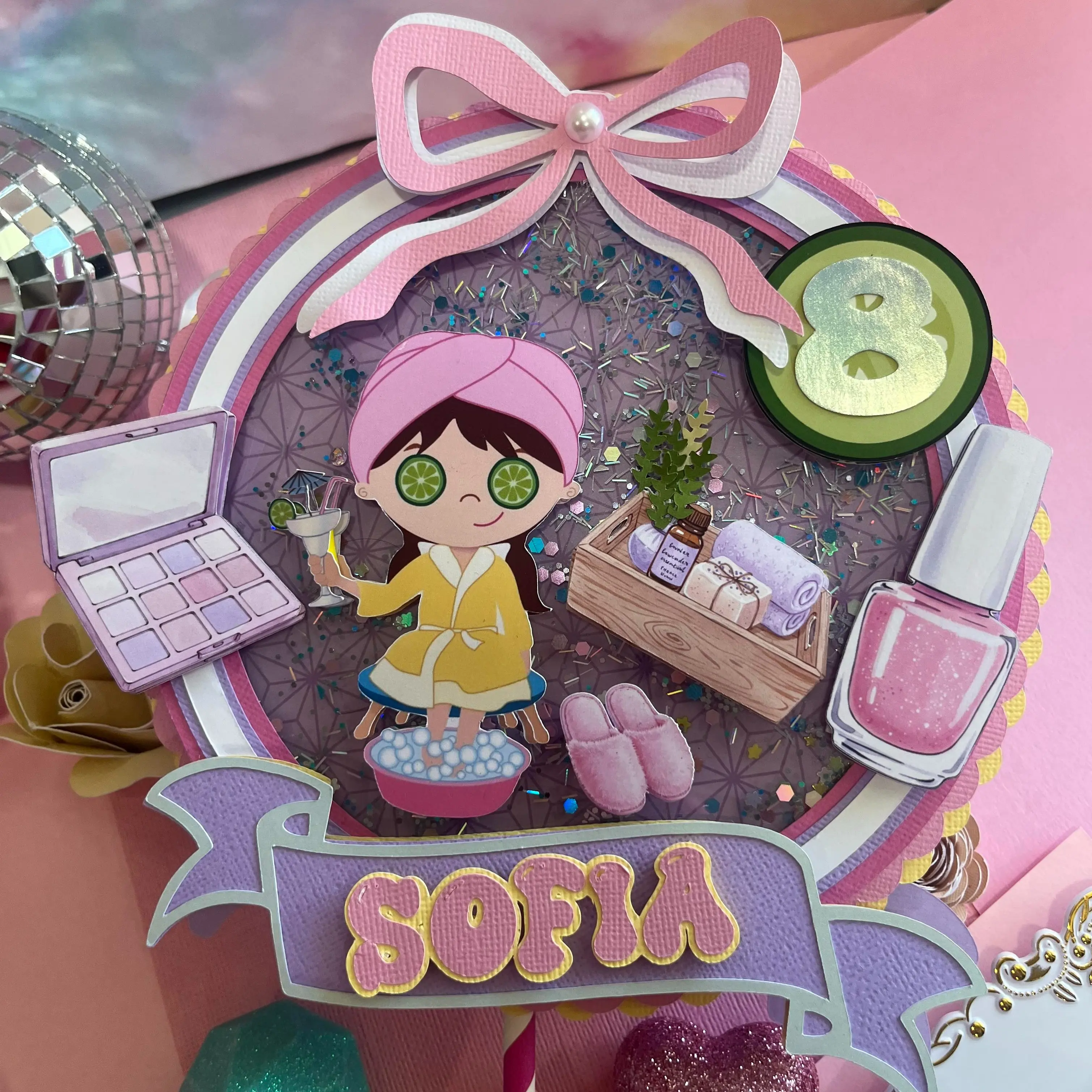 Spa Party Cake Topper for Girls – Personalized Birthday Decoration, Make your little girl's birthday extra special with this adorable Spa Party Cake Topper! Perfect for spa-themed birthday celebrations, sleepovers, beauty parties, and pamper days.