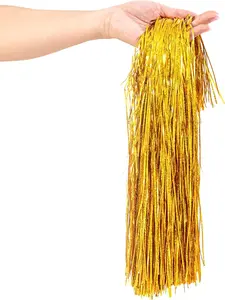 2500 Strands Christmas Tinsel Icicles Golden Iridescent Tinsel Foil Fringe Icicles Christmas Tree Tinsel Decoration for Christmas Birthday Wedding Party  Decoration