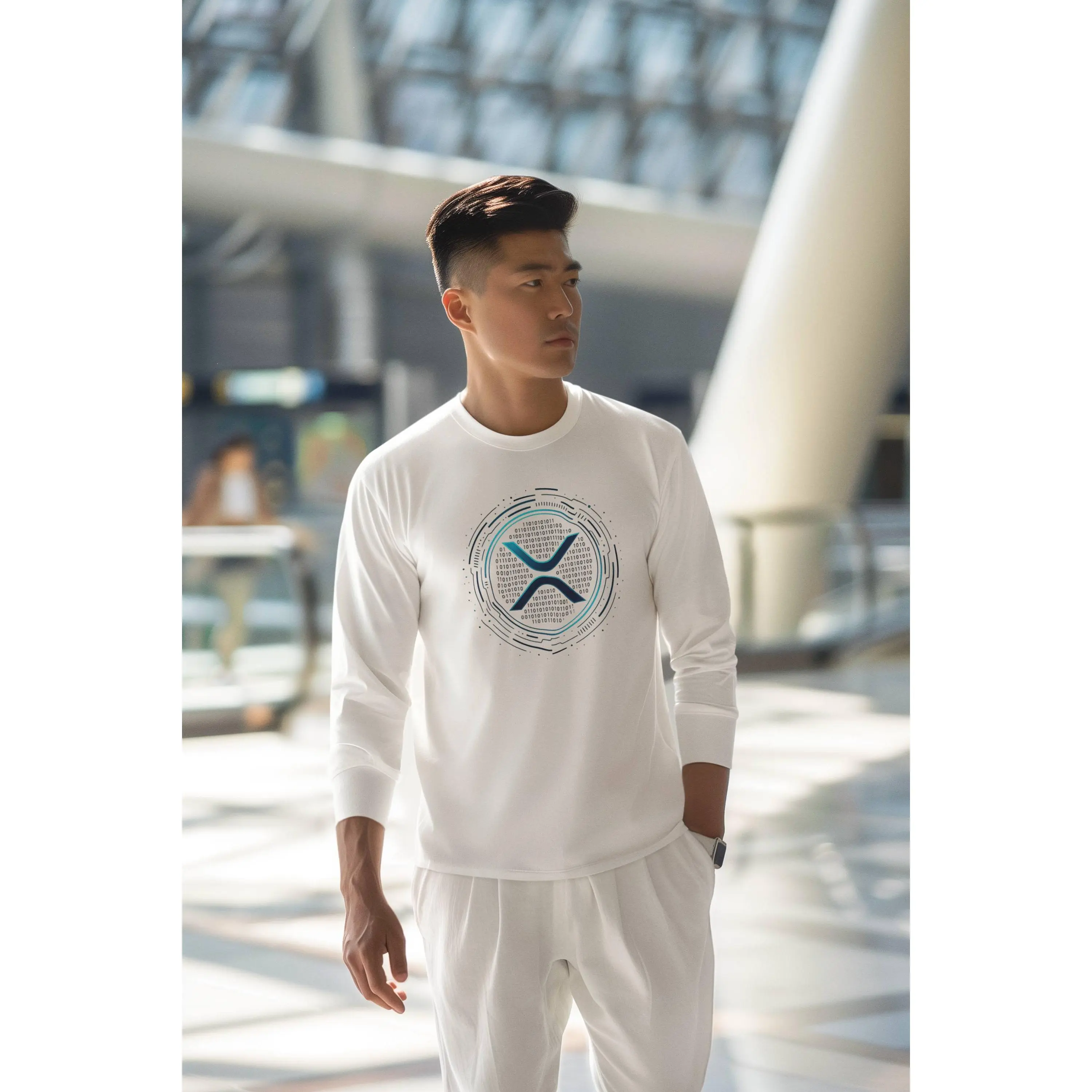 Futuristic Blockchain XRP Crypto Long Sleeve