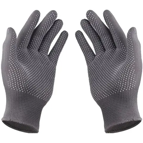 1 Pair High-Elastic Polyester-Nylon Stretchy Breathable Gardening Gloves - Anti-Slip Dot Grips, Thin Moist Liners, Abrasion Resistance, Free-Moving Knit, Fast Sweat Evaporation, Boosting Safety, Outdoor Utility Gloves for Gardening, Climbing