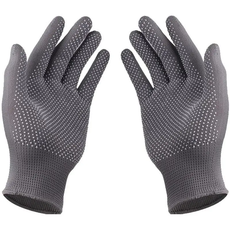 1 Pair High-Elastic Polyester-Nylon Stretchy Breathable Gardening Gloves - Anti-Slip Dot Grips, Thin Moist Liners, Abrasion Resistance, Free-Moving Knit, Fast Sweat Evaporation, Boosting Safety, Outdoor Utility Gloves for Gardening, Climbing