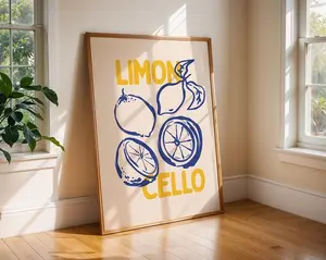 [UNFRAMED POSTER] Retro Limoncello Poster : Vintage Lemon Kitchen Art Italian Drink Print