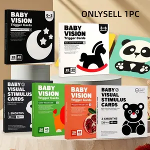 Flashcards Word Cards Early Education Baby Visual Stimulation Tracking Toy, Both Sides Have Patterns, Total 20 Pieces, Educational Toys for Infants