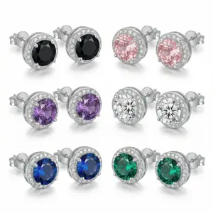 S925 Sterling Silver Earrings – Unisex Round Design: A Perfect Gift for Men and Women – Available in a variety of colors. 14K gold-plated earrings set with sparkling cubic zirconia; made with hypoallergenic materials. tiktokshopspringglowup