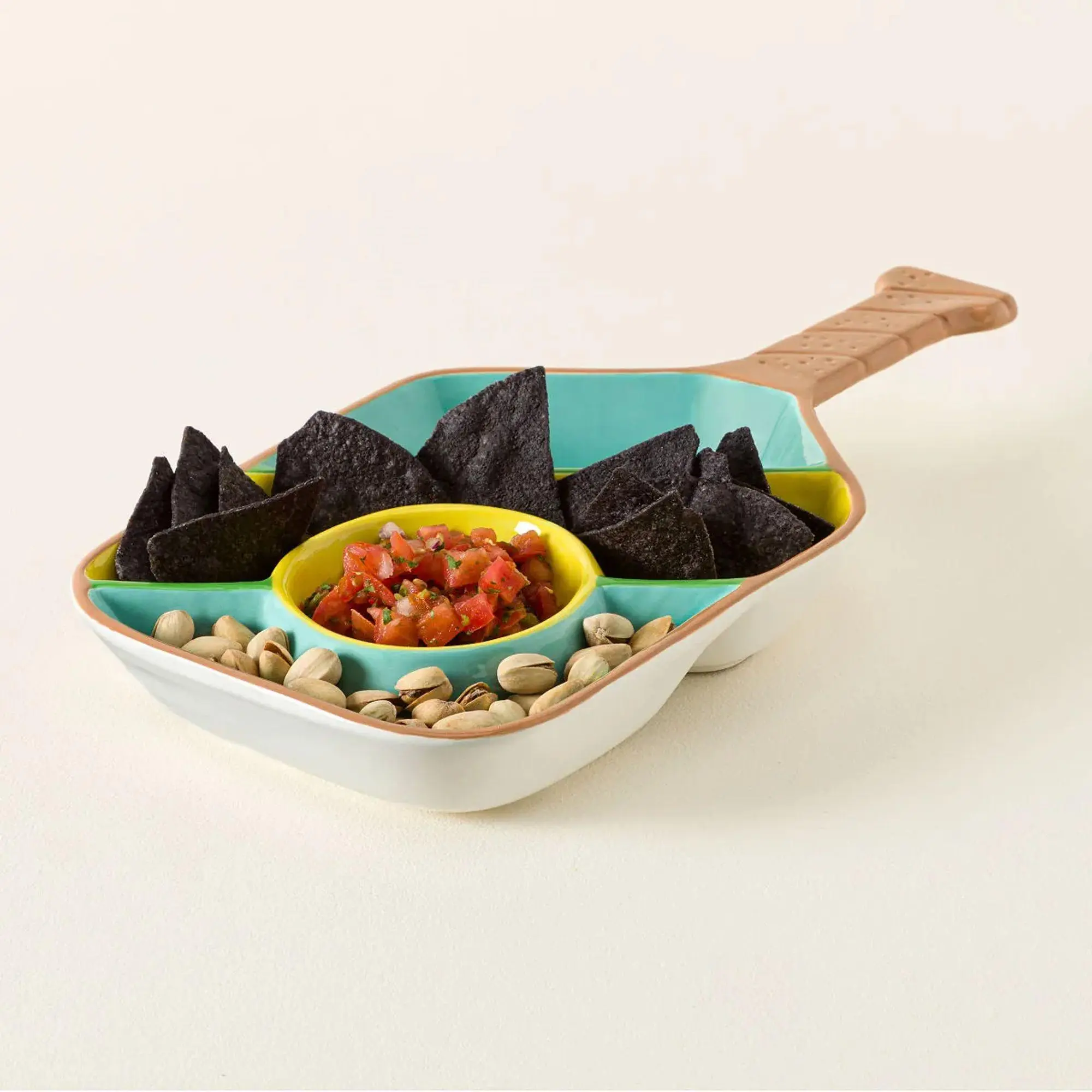 Pickleball Paddle Snack Tray Snackplate Ceramic