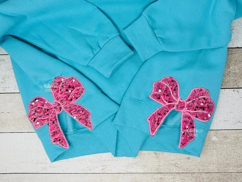 Big Southern Bow Satin Side Sweatshirt Side Shirt Machine Embroidery Applique Design Side Cutout