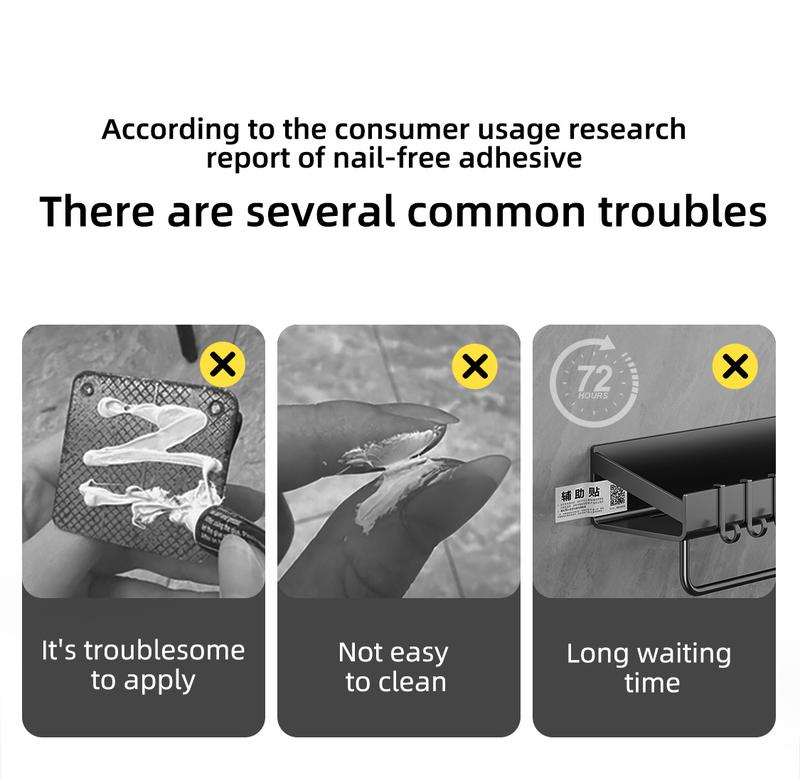 Suction cup door rear hook, no punching adhesive, strong load-bearing, door rear clothes rack, shower room storage rack