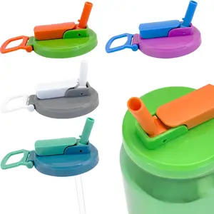 4 Pack Soda Can Lids with Straws, Reusable Silicone Straws Soda Can Covers Fit Standard Cans, Airtight Seal Spill-Proof Drinking Pop Tops for Canned Beverage Energy Drink Juice Coca Seltzer