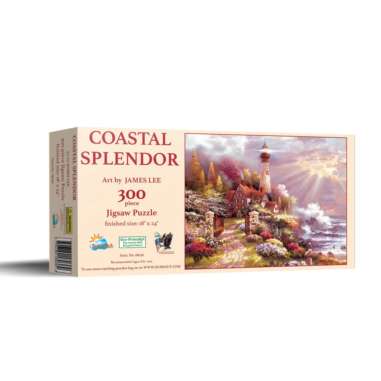 SunsOut Coastal Splendor 300 piece Jigsaw Puzzle for Adults 18" x 24" Nature, Travel, Fantasy