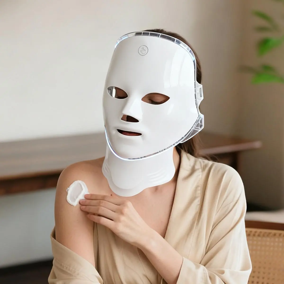 AYYHG 7-Color LED Facial & Neck Mask, Light Therapy for Skin Repair, Cordless Rechargeable Device for All Skin Types & Daily Home Use, Beauty Products, Rechargeable Battery, Led Mask, Daily Use, 7-Color Led Therapy