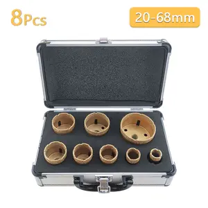 8 Pcs Dry Drill M14 Thread Brazing Hole Saw Set Porcelain Tiles Crowns Granite Marble Vitrified Tile Drill Bits Tools