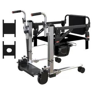 GARVEE Patient Lift Transfer Chair,Hoyer Lifts for Home Use,Hydraulic Patient Lift Transfer Chair, Bathroom Wheelchair with 180° Split Seat and Potty, Portable Elderly Lift Bedside Commode Chair