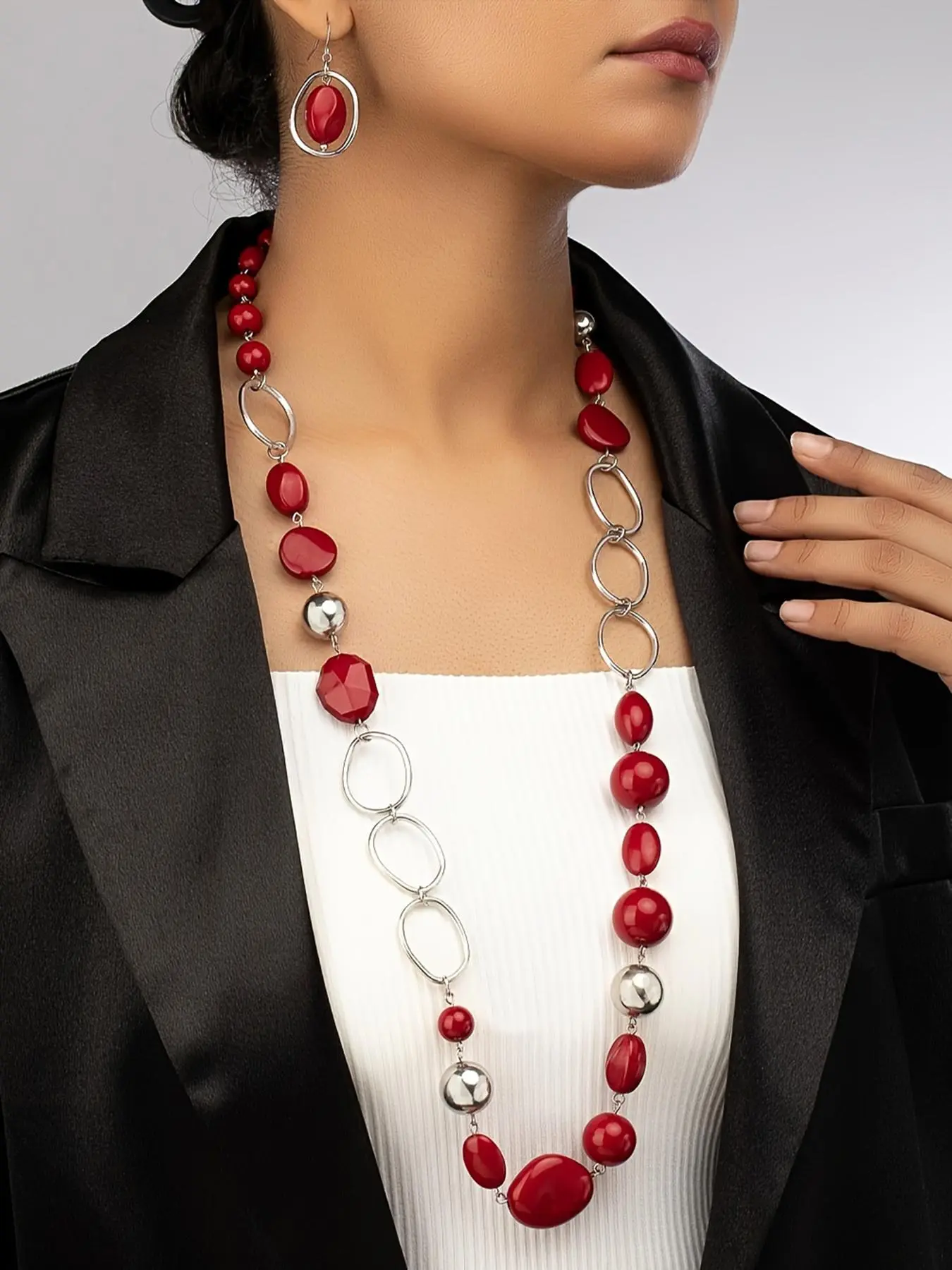 Women's Elegant Vintage Jewelry Set, Necklace & Dangle Earrings, Necklaces Earrings Set, Fashion Jewelry for Party, Daily Decor, Trendy All-match & Exquisite Jewelry for Birthday Gift, Fashionable Jewelry Set