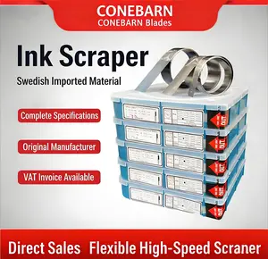 CONEBARN Ink Doctor Blade – Imported Carbon Steel, Low/Medium/High Speed, Industrial Scraper for Gravure & UV Printing Presses, Replacement Printing Blade Set Pliers Locking Jaw Curved