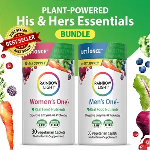 His & Hers Essentials Bundle - Rainbow Light Women’s Multivitamin & Rainbow Light Men’s Multivitamin - Plant Powered - Superfood & Botanical Blend - 2 Bottles