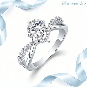 Sterling Silver 4-Prong Petite Twisted Vine Simulated 1.0 CT Diamond Or Moissanite Engagement Ring Promise Bridal Ring