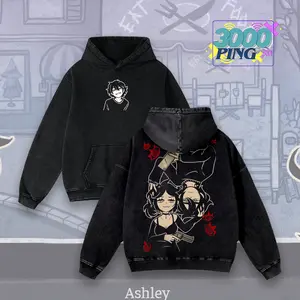 The Coffin of Andy and Leyley Hoodie & T-Shirt Ashley & Andrew Graphic, Vintage Acid Wash Apparel, Indie Horror Game Merch, Graves Siblings Pullover, Unisex Cotton Top Menswear gift idea