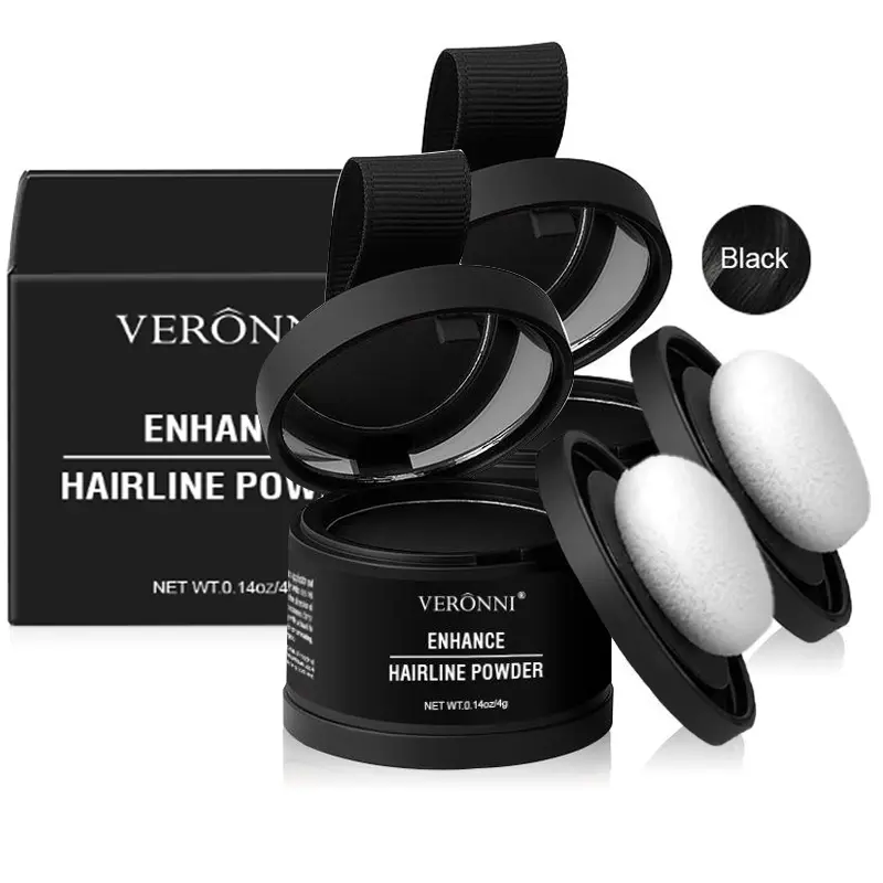 2 PCS Natural Hairline Powder, Waterproof Hairline Drawing Powder with Mirror & Sponge, Root Touch Up Hair Powder, Hair Coverage Products, Suitable for Thinning Hair, Women & Men Hair Coloring, Hair Products, Haircare