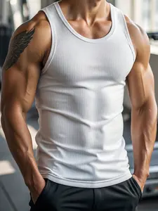 Plus Size Mens Tank Tops Big and Tall Sleeveless Textured Gym Tank Tops Vest Summer Solid Muscle Workout T Shirts Pullover Athletic Workout Clothing