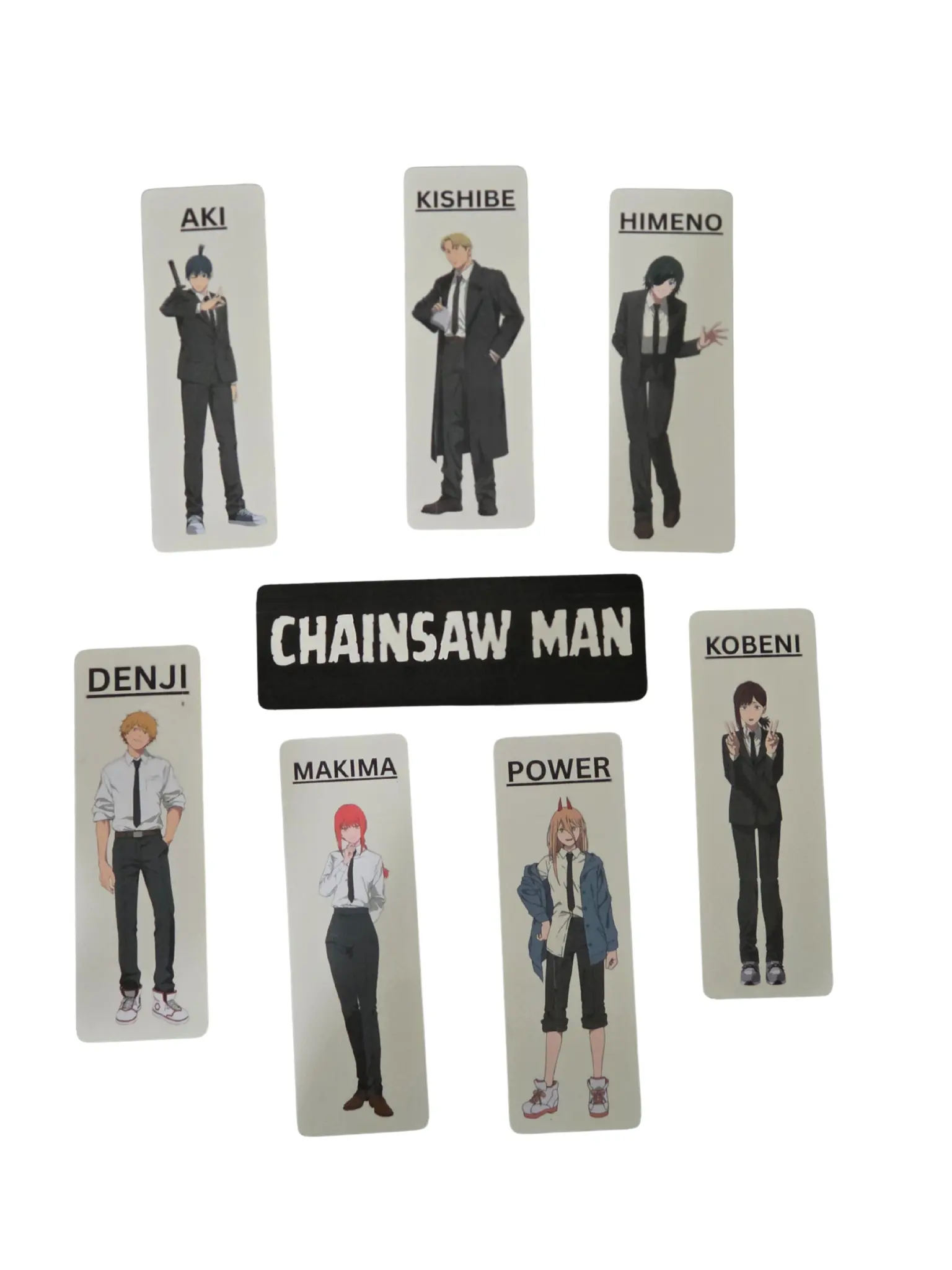 Chainsaw Man Bookmarks - Featuring Aki Kishibe Himeno Denji Makima Power & Kobeni Characters - Anime Inspired Page Markers
