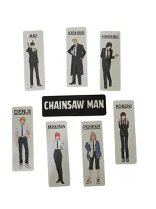 Chainsaw Man Bookmarks - Featuring Aki Kishibe Himeno Denji Makima Power & Kobeni Characters - Anime Inspired Page Markers