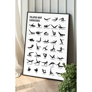 Pilates Poster Digital Download Pilates Art Downloadable Pilates Workout Chart Pilates Studio Decor Pilates Print Gift Love