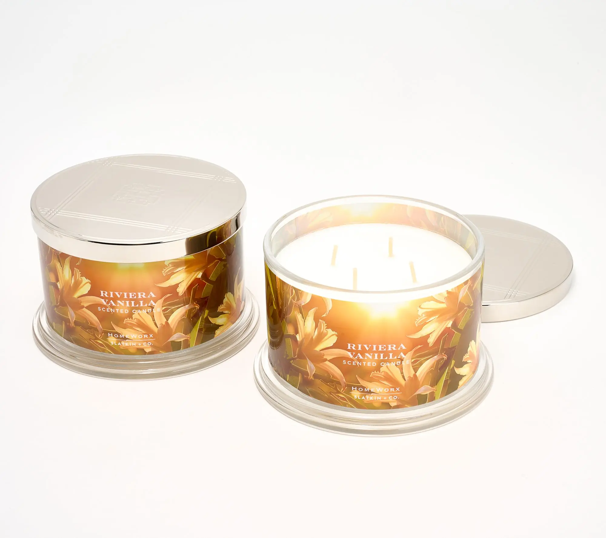 HomeWorx by Slatkin + Co. S/2 18oz Rivera Vanilla Candles HomeWorx by Slatkin + Co. S/2 18oz Rivera Vanilla Candles