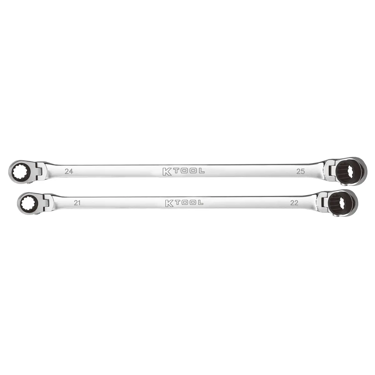 K Tool International KTIXDDBM4 Metric Double Box Univ Spline 90 Tooth Rev Rat Wrench Set - 2 Piece