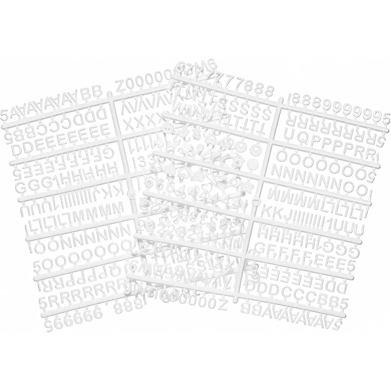 1/2 Inch Letters for Felt Letter Boards, 494 count Including Small Characters, Numbers, Symbols for Changeable Plastic Message Boards (White)
