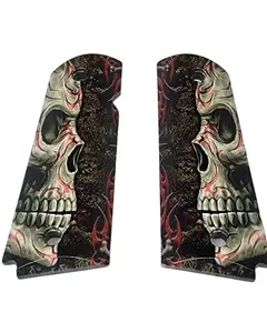 1911 Full-size ABS grips with Side Profile of a Skull Printed Image