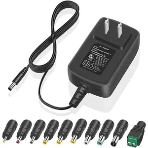 18V 2A 1.5A 0.5A AC Adapter Power  36W 10 Tips Power Cord Charger Replacement for Speakers Routers Tablets LED Lights Webcams Printers Power Cord with UL Listed