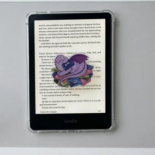 Cute Purple Dragon MagSafe Phone Grip, Sleeping Dragon Bookish PopSocket, Aesthetic Fantasy Reader Accessory, Book Hoarder Gift, BookTok & Dragon Lover Merch