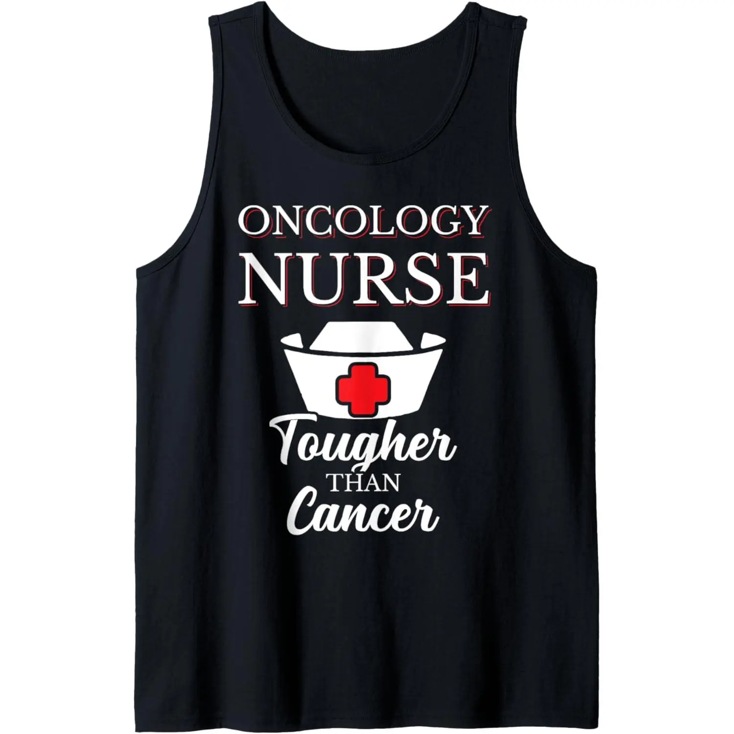 Oncology Nurse Sleeveless Tank Top - Smooth, Casual, Sporty Workout Top with "Tougher Than Cancer" Bold Statement for Fitness & Gym, Sporty Sports Tops